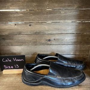 Mens Cole Haan Tucker Venetian Black Leather Slip On Loafers Shoes Size 13 M GUC